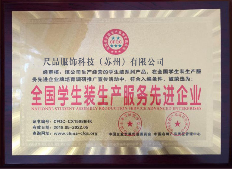 先進(jìn)企業(yè)獎牌